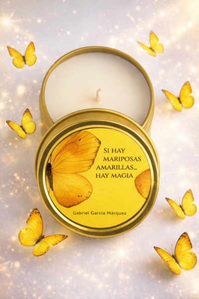 Vela Metálica Mariposas Amarillas